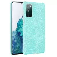 Crocodile Texture PU Leather Coated Plastic Phone Case for Samsung Galaxy S20 FE/S20 Fan Edition/S20 FE 5G/S20 Fan Edition 5G/S20 Lite - Cyan