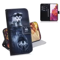 For Samsung Galaxy S20 FE/S20 Fan Edition/S20 FE 5G/S20 Fan Edition 5G/S20 Lite Pattern Printing Wallet Leather Phone Case - Dog and Wolf