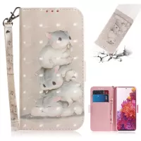 For Samsung Galaxy S20 FE/S20 Fan Edition/S20 FE 5G/S20 Fan Edition 5G/S20 Lite Light Spot Decor Pattern Printing Wallet Stand Leather Phone Case with Strap - Hamster