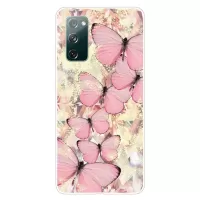For Samsung Galaxy S20 FE/S20 Fan Edition/S20 FE 5G/S20 Fan Edition 5G/S20 Lite Pattern Printing IMD Soft TPU Phone Case - Pink Butterfly
