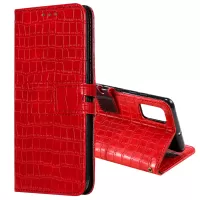 For Samsung Galaxy S20 FE/S20 Fan Edition/S20 FE 5G/S20 Fan Edition 5G/S20 Lite Crocodile Skin PU Leather Wallet Phone Case - Red