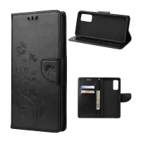 For Samsung Galaxy S20 FE/S20 Fan Edition/S20 FE 5G/S20 Fan Edition 5G/S20 Lite Butterfly Pattern Imprinting Stand Leather Wallet Phone Cover Shell - Black