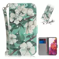 For Samsung Galaxy S20 FE/S20 Fan Edition/S20 FE 5G/S20 Fan Edition 5G/S20 Lite Light Spot Decor Pattern Printing Wallet Stand Leather Phone Case with Strap - Vivid Flower