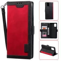 For Samsung Galaxy S20 FE/S20 Fan Edition/S20 FE 5G/S20 Fan Edition 5G/S20 Lite Vintage Splicing Style Wallet Stand Leather Cover Case - Red