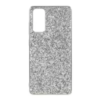 Glittering Sequins Design Plated TPU Frame + PC Hybrid Shell Case for Samsung Galaxy S20 FE/S20 Fan Edition/S20 FE 5G/S20 Fan Edition 5G/S20 Lite - Silver