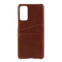 Double Card Slots PU Leather Coated PC Cover for Samsung Galaxy S20 FE/S20 Fan Edition/S20 FE 5G/S20 Fan Edition 5G/S20 Lite Dark Brown