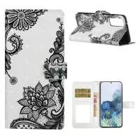 Light Spot Decor Pattern Printing Leather Case for Samsung Galaxy S20 FE/S20 Fan Edition/S20 FE 5G/S20 Fan Edition 5G/S20 Lite - Lace Flower