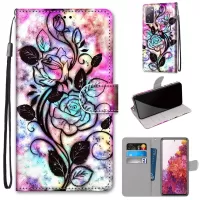 Anti-Drop Wallet Stand Case Pattern Printing Shell for Samsung Galaxy S20 FE/S20 Fan Edition/S20 FE 5G/S20 Fan Edition 5G/S20 Lite - Colorful Flower