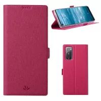 VILI K Series Wallet Stand Leather Cover for Samsung Galaxy S20 FE/S20 Fan Edition/S20 FE 5G/S20 Fan Edition 5G/S20 Lite - Rose