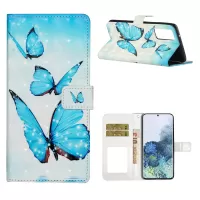 Light Spot Decor Pattern Printing Leather Case for Samsung Galaxy S20 FE/S20 Fan Edition/S20 FE 5G/S20 Fan Edition 5G/S20 Lite - Blue Butterfly