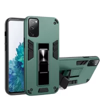 Anti-scratch Hidden Bracket TPU + PC Phone Case [Built-in Magnetic Metal Sheet] for Samsung Galaxy S20 FE 4G/FE 5G/S20 Lite - Green