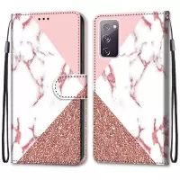 Pattern Printing Phone Case for Samsung Galaxy S20 FE/S20 Fan Edition/S20 FE 5G/S20 Fan Edition 5G/S20 Lite, PU Leather Stand Flip Wallet Cover - Marble Pattern