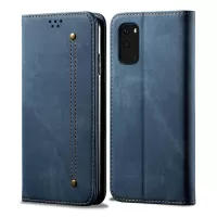 Jeans Cloth Texture TPU + PU Leather Phone Cover Case for Samsung Galaxy S20 FE/S20 Fan Edition/S20 FE 5G/S20 Fan Edition 5G/S20 Lite - Blue