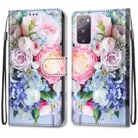 Pattern Printing Phone Case for Samsung Galaxy S20 FE/S20 Fan Edition/S20 FE 5G/S20 Fan Edition 5G/S20 Lite, PU Leather Stand Flip Wallet Cover - Blooming Flower