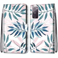 Pattern Printing Phone Case for Samsung Galaxy S20 FE/S20 Fan Edition/S20 FE 5G/S20 Fan Edition 5G/S20 Lite, PU Leather Stand Flip Wallet Cover - Leaf