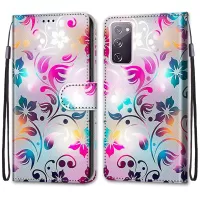 Pattern Printing Phone Case for Samsung Galaxy S20 FE/S20 Fan Edition/S20 FE 5G/S20 Fan Edition 5G/S20 Lite, PU Leather Stand Flip Wallet Cover - Shiny Flower