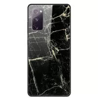 Fancy Style Printing Glass + PC + TPU Shell for Samsung Galaxy S20 FE/S20 Fan Edition/S20 FE 5G/S20 Fan Edition 5G/S20 Lite Case - Black Marble Grain