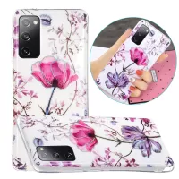 Marble Pattern Printing IMD Design TPU Cover for Samsung Galaxy S20 FE 4G/FE 5G/S20 Lite  - Lotus