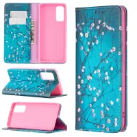 Auto-absorbed Stylish Patterned PU Leather Stand Phone Case for Samsung Galaxy S20 FE 4G/FE 5G/S20 Lite - Wintersweet