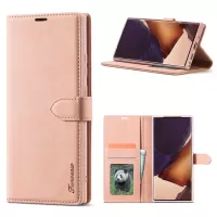 FORWENW F1 Series Leather Wallet Stand Cover Case for Samsung Galaxy Note20 Ultra 5G / Galaxy Note20 Ultra - Rose Gold