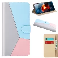 Tricolor PU Leather with Stand Case for Samsung Galaxy S20 FE/S20 Fan Edition/S20 FE 5G/S20 Fan Edition 5G/S20 Lite - Grey/Blue/Pink