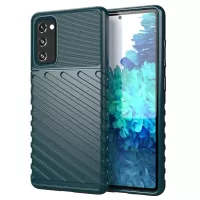 Thunder Series Twill Texture Soft TPU Phone Case for Samsung Galaxy S20 FE/S20 Fan Edition/S20 FE 5G/S20 Fan Edition 5G/S20 Lite - Green