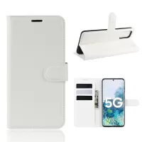 Magnetic Leather Litchi Skin Case for Samsung Galaxy S20 FE/S20 Fan Edition/S20 FE 5G/S20 Fan Edition 5G/S20 Lite - White