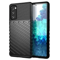 Thunder Series Twill Texture Soft TPU Phone Case for Samsung Galaxy S20 FE/S20 Fan Edition/S20 FE 5G/S20 Fan Edition 5G/S20 Lite - Black
