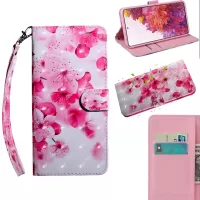 Light Spot Decor Pattern Printing Wallet Stand Leather Cover Case for Samsung Galaxy S20 FE 4G/5G/S20 Lite - Beautiful Flower