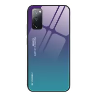 Gradient Tempered Glass PC TPU Hybrid Case for Samsung Galaxy S20 FE/S20 Fan Edition/S20 FE 5G/S20 Fan Edition 5G/S20 Lite - Purple / Blue