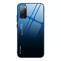 Gradient Tempered Glass PC TPU Hybrid Case for Samsung Galaxy S20 FE/S20 Fan Edition/S20 FE 5G/S20 Fan Edition 5G/S20 Lite - Blue / Black