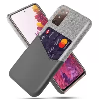 KSQ Card Holder Cloth + PU Leather Coated PC Back Cover for Samsung Galaxy S20 FE/S20 Fan Edition/S20 FE 5G/S20 Fan Edition 5G/S20 Lite - Grey