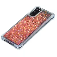 Pure Color Glitter Powder Quicksand TPU Case for Samsung Galaxy Note20/Note20 5G - Red