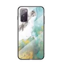 Marble Grain Pattern Tempered Glass PC + TPU Combo Case for Samsung Galaxy S20 FE 5G/Fan Edition 5G/S20 FE/Fan Edition/S20 Lite - Flying Pigeon