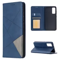 Geometric Pattern Leather Stand Case with Card Slots for Samsung Galaxy S20 FE/S20 Fan Edition/S20 FE 5G/S20 Fan Edition 5G/S20 Lite - Blue
