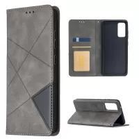 Geometric Pattern Leather Stand Case with Card Slots for Samsung Galaxy S20 FE/S20 Fan Edition/S20 FE 5G/S20 Fan Edition 5G/S20 Lite - Grey