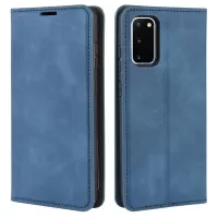 Silky Touch Leather Shell Case for Samsung Galaxy S20 FE/S20 Fan Edition/S20 FE 5G/S20 Fan Edition 5G/S20 Lite - Blue
