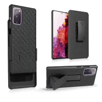 Swivel Belt Clip Holster PC + TPU Woven Texture Cover for Samsung Galaxy S20 FE/S20 Fan Edition/S20 FE 5G/S20 Fan Edition 5G/S20 Lite