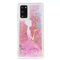 Glitter Powder Embossed Pattern Printing Quicksand TPU Case for Samsung Galaxy Note20/Note20 5G - Pretty Girl