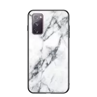 Marble Grain Pattern Tempered Glass PC + TPU Combo Case for Samsung Galaxy S20 FE 5G/Fan Edition 5G/S20 FE/Fan Edition/S20 Lite - White