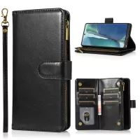 Crazy Horse Leather Coated TPU Wallet Phone Stand Case with 9 Card Slots Kickstand Shell for Samsung Galaxy Note20 Ultra 5G / Galaxy Note20 Ultra - Black