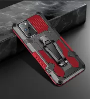 Back Clip Plastic + TPU Hybrid Case Kickstand Shell for Samsung Galaxy S20 FE 4G/FE 5G/S20 Lite  - Red