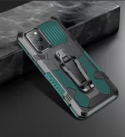 Back Clip Plastic + TPU Hybrid Case Kickstand Shell for Samsung Galaxy S20 FE 4G/FE 5G/S20 Lite  - Green
