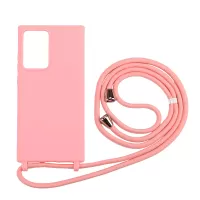 Soft TPU Case with Lanyard for Samsung Galaxy Note20 Ultra /Note20 Ultra 5G Shell - Light Pink