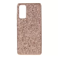 Glittering Sequins Design Plated TPU Frame + PC Hybrid Shell Case for Samsung Galaxy S20 FE/S20 Fan Edition/S20 FE 5G/S20 Fan Edition 5G/S20 Lite - Rose Gold