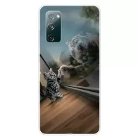 For Samsung Galaxy S20 FE/S20 Fan Edition/S20 FE 5G/S20 Fan Edition 5G/S20 Lite Pattern Printing IMD Soft TPU Phone Case - Cat and Tiger
