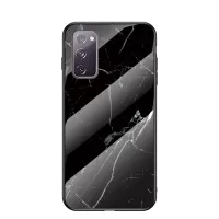 Marble Grain Pattern Tempered Glass PC + TPU Combo Case for Samsung Galaxy S20 FE 5G/Fan Edition 5G/S20 FE/Fan Edition/S20 Lite - Black