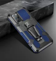 Back Clip Plastic + TPU Hybrid Case Kickstand Shell for Samsung Galaxy S20 FE 4G/FE 5G/S20 Lite  - Blue