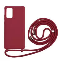 Soft TPU Case with Lanyard for Samsung Galaxy Note20 Ultra /Note20 Ultra 5G Shell - Red