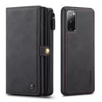 CASEME 018 Series Detachable 2-in-1 Matte Surface Leather Wallet Cover Case for Samsung Galaxy S20 FE/S20 Fan Edition/S20 FE 5G/S20 Fan Edition 5G/S20 Lite - Black